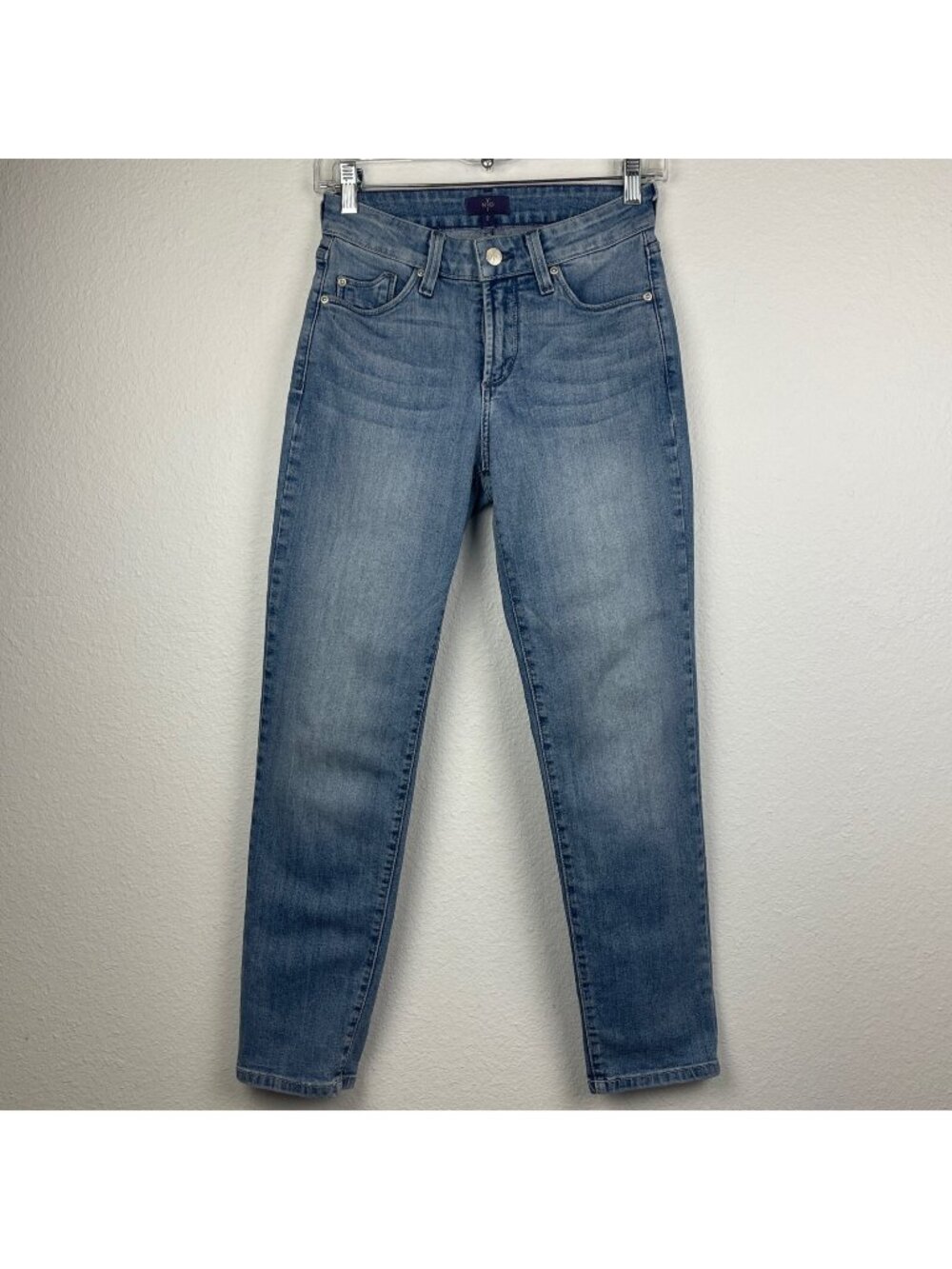 NYDJ Jeans Womens Size 2/27 Mid Rise Slim Leg Stretch Medium Washes Denim Blue - Picture 1 of 8